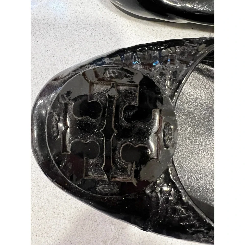 Tory Burch Reva Patton Leather Scrunch Ballet flats